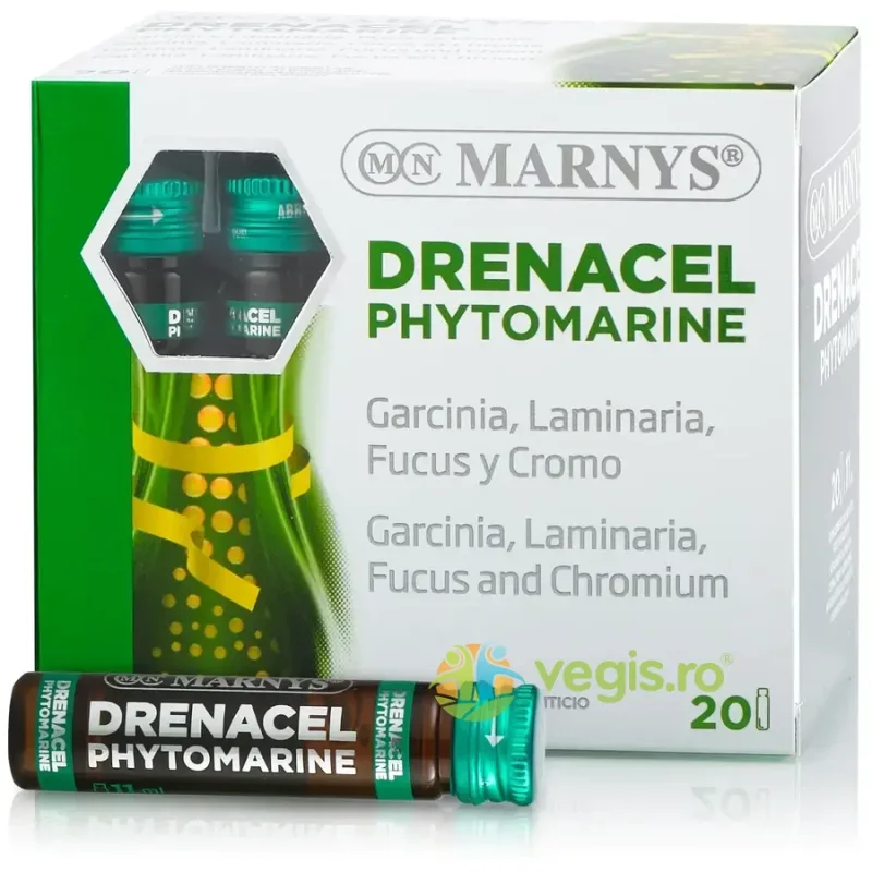 Drenacel Phytomarine pentru Accelerarea Metabolismului si Normalizarea Proceselor Glandei Tiroide cu Garcinia Cambogia + Fucus + Laminaria + Crom 20 fiole MARNYS — preț și oferte
