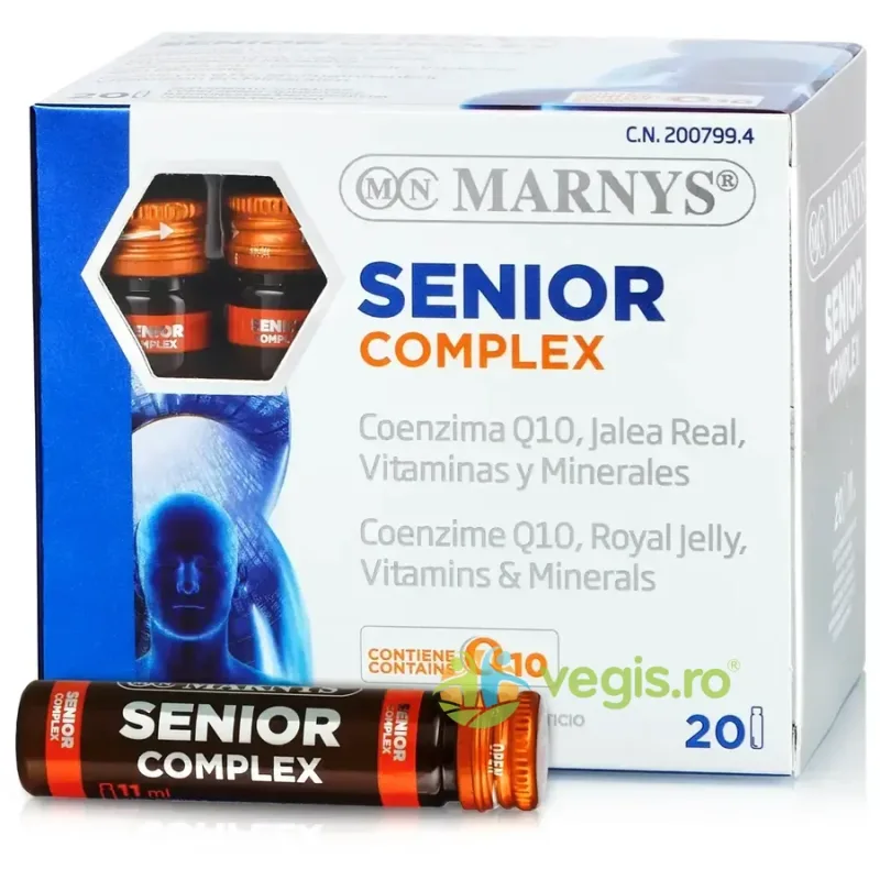 Senior Complex pentru Energie, Vitalitate si Imunitate cu Coenzima Q10 + Laptisor de Matca + Vitamine + Minerale 20 fiole – 20 Fiole MARNYS — preț și oferte