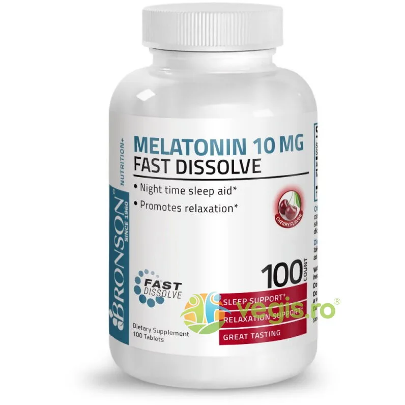 Melatonina 10mg Cherry (Aroma de Cirese) 100tb BRONSON LABORATORIES — preț și oferte