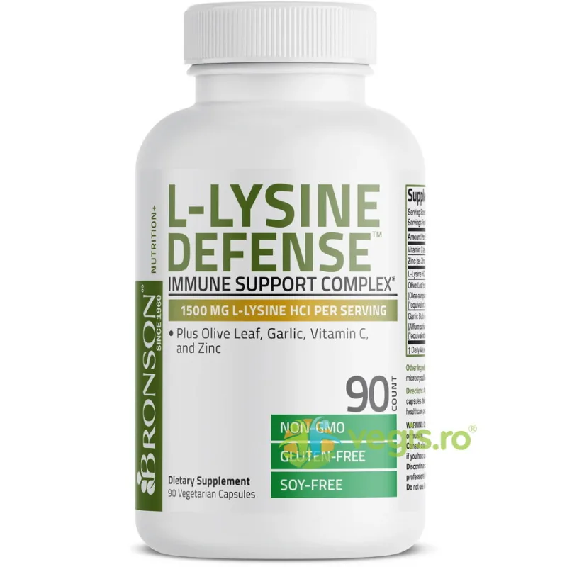 L-Lysine Defense 1500mg 90cps BRONSON LABORATORIES — preț și oferte