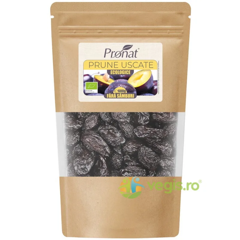 Prune Uscate fara Samburi Ecologice/Bio 600g PRONAT — preț și oferte