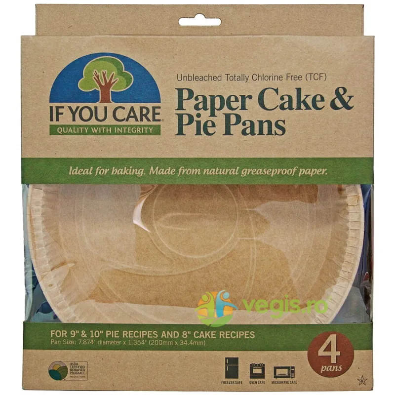 Forme de Copt Rotunde pentru Tarte din Hartie Nealbita fara Clor 4buc If You Care — preț și oferte
