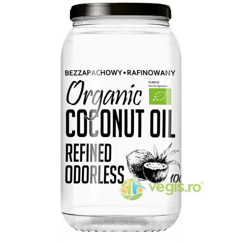 Ulei de Cocos Rafinat pentru Gatit fara Miros Ecologic/Bio 1L DIET FOOD — preț și oferte