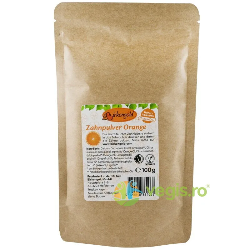 Pulbere pentru Dinti cu Portocale si Xylitol 100g BIRKENGOLD — preț și oferte