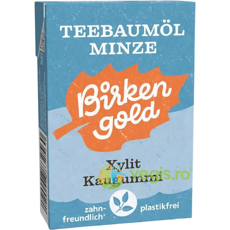 Guma de Mestecat pentru Ingrijirea Dintilor cu Xylitol, Arbore de Ceai si Menta 28g BIRKENGOLD — preț și oferte