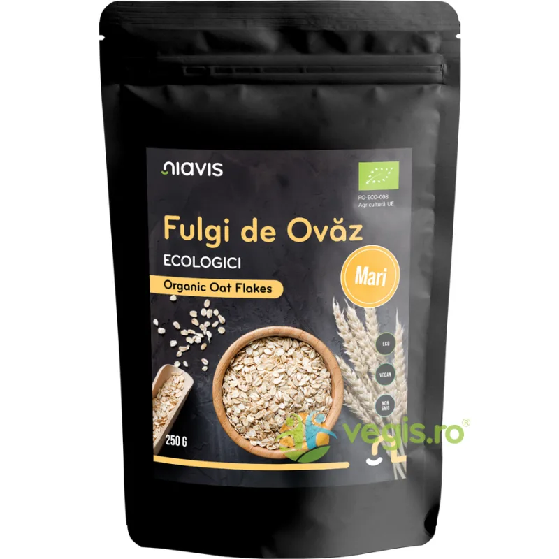 Fulgi de Ovaz Mari Ecologici/Bio 250g NIAVIS — preț și oferte