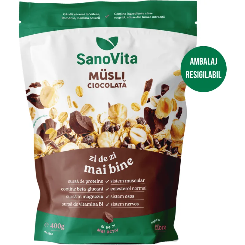 Musli cu Ciocolata 400g SANOVITA — preț și oferte