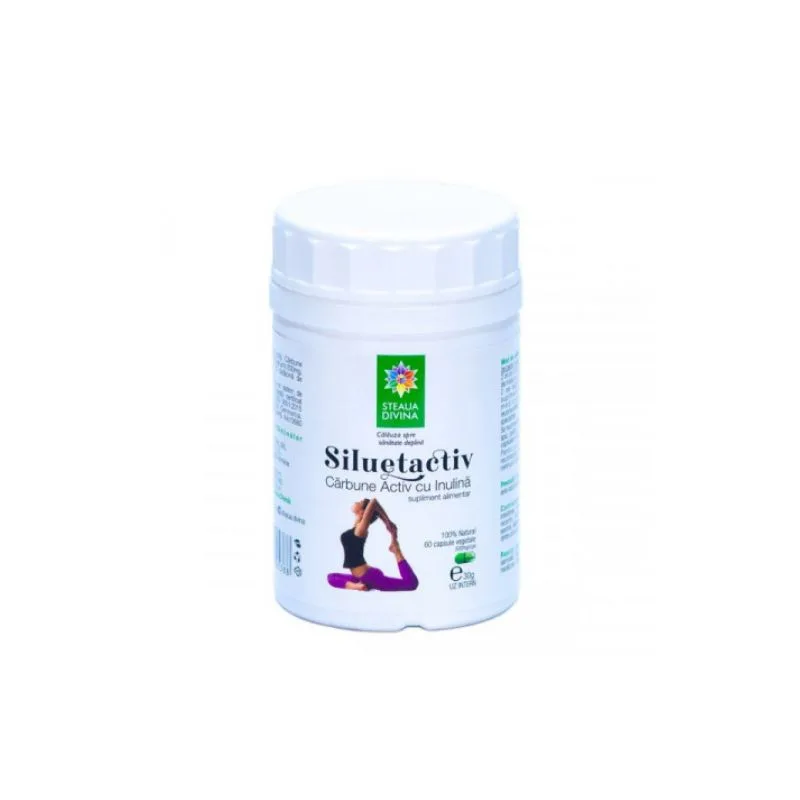 Siluetactiv, carbune activ cu inulina, 60 capsule, Steaua Divina — preț și oferte