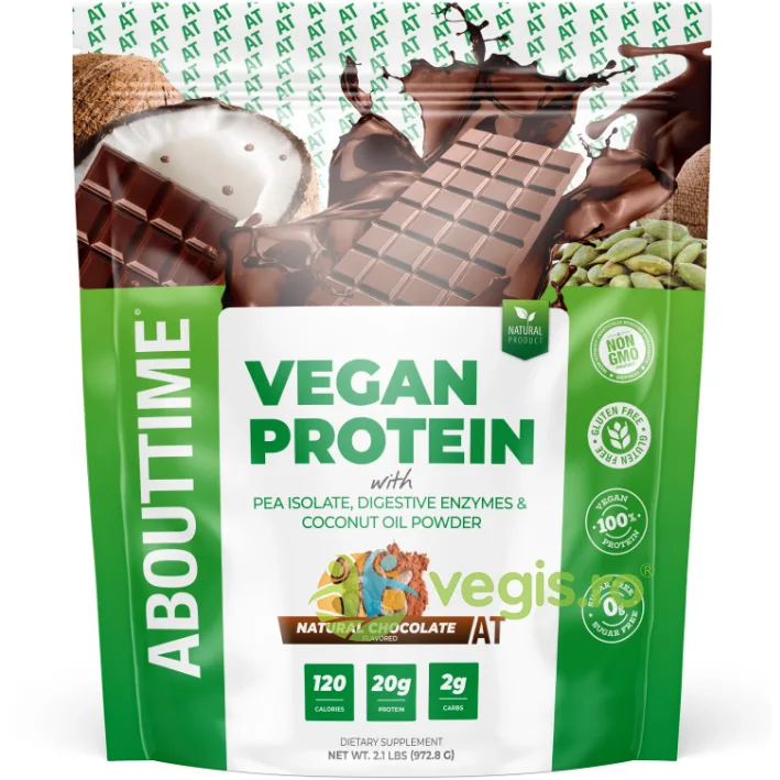 Proteina Vegana cu Aroma Naturala de Ciocolata (Abouttime Vegan Protein) 972.8g GNC — preț și oferte
