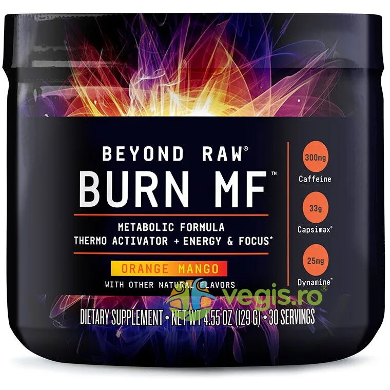 Termogenic Arzator de Grasimi cu Aroma se Portocale si Mango Beyond Raw Burn MF 129g GNC — preț și oferte