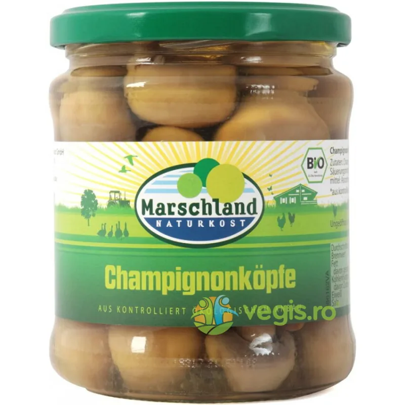 Ciuperci Intregi Champignons Ecologice/Bio 330g MARSCHLAND — preț și oferte