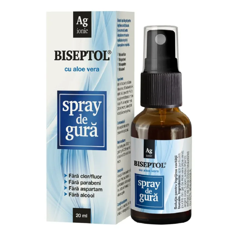 BiSeptol Spray de Gura cu Aloe Vera, 20 ml, Dacia Plant — preț și oferte
