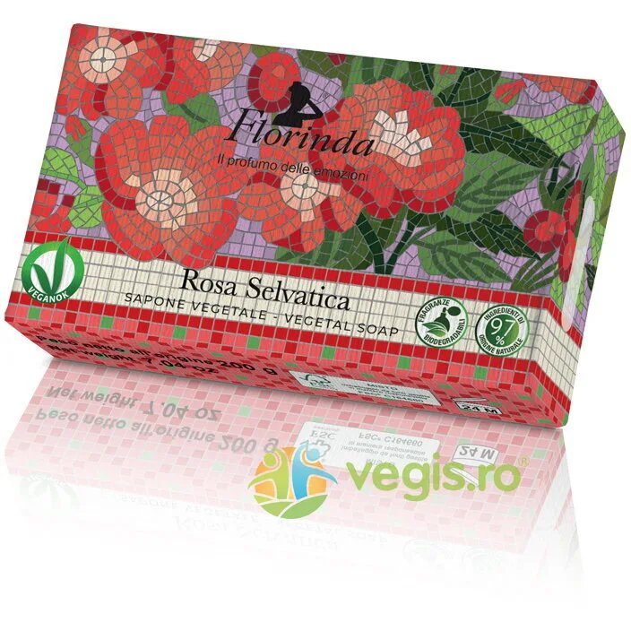 Sapun Vegetal Florinda cu Parfum de Trandafir Salbatic 100g LA DISPENSA — preț și oferte