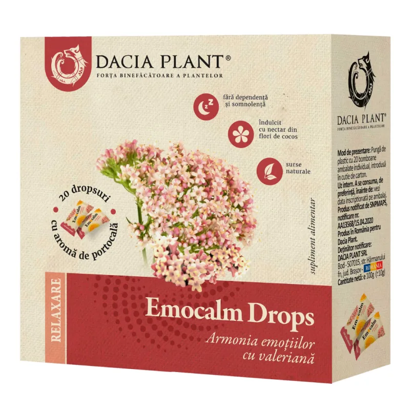 Emocalm Drops, 20 dropsuri, Dacia Plant — preț și oferte