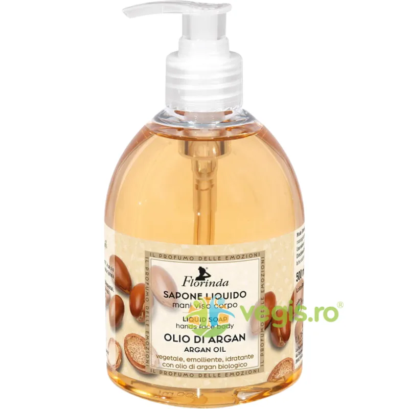 Sapun Lichid Vegetal pentru Maini, Fata si Corp cu Ulei de Argan Florinda 500ml LA DISPENSA — preț și oferte