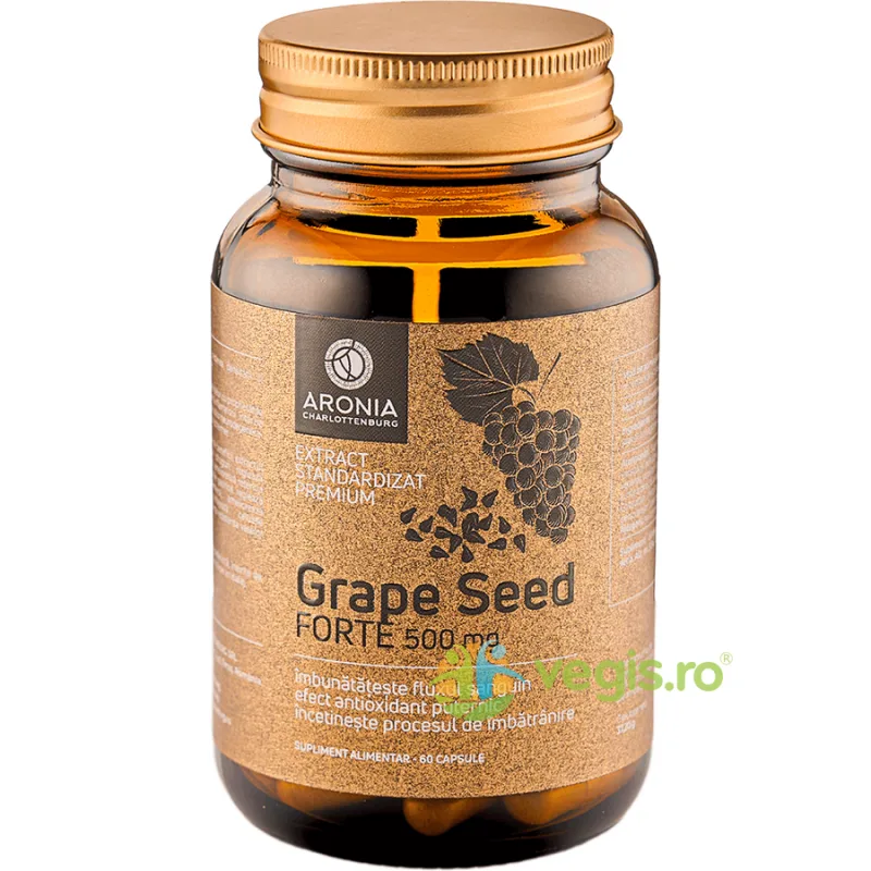 Premium Grape Seed Forte la 500mg - Extract de Seminte de Struguri 60cps — preț și oferte