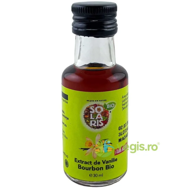 Extract de Vanilie Bourbon fara Alcool Ecologic/Bio 30ml SOLARIS — preț și oferte