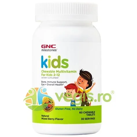 Multivitamine pentru Copii 2-12 ani cu Aroma Naturala de Fructe de Padure Milestones 60tb masticabile Milestones GNC — preț și oferte