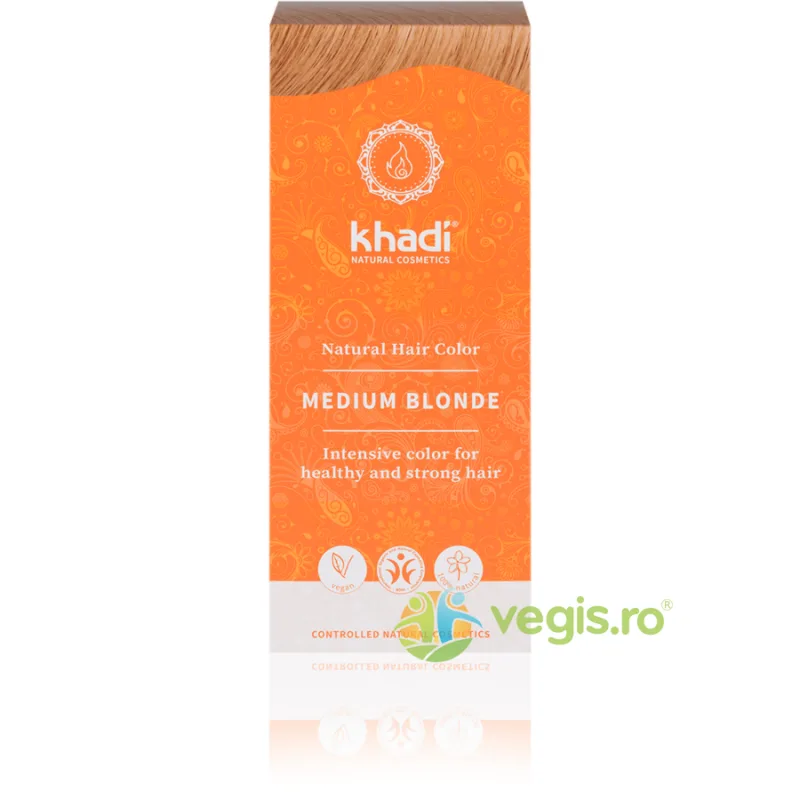 Vopsea de par Naturala Blond Mediu 100g Khadi — preț și oferte