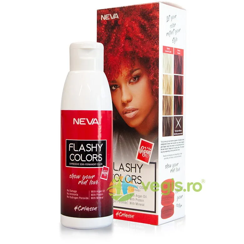 Vopsea Semipermanenta fara Amoniac Crimson (Roscat Intens) Flashy Colors 100ml NEVA — preț și oferte