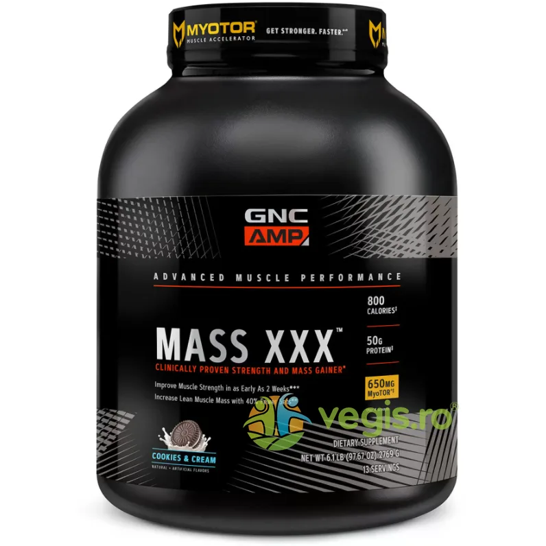 Gainer Proteic cu Aroma de Biscuiti si Frisca Amp Mass Xxx 2769g GNC — preț și oferte