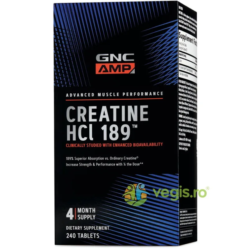 Creatina HCL 189% 240tb GNC — preț și oferte