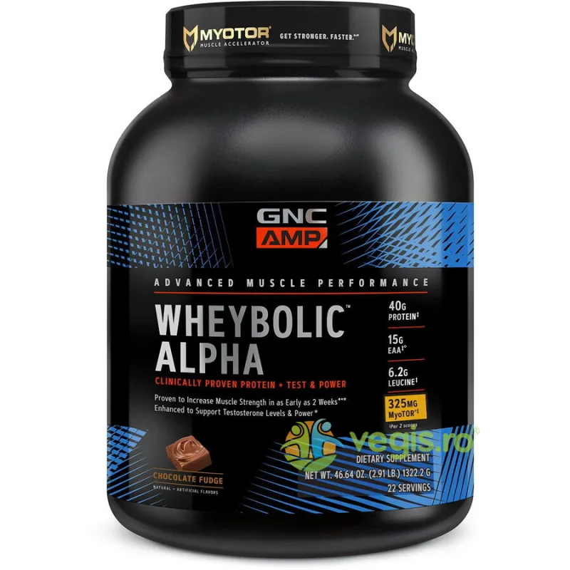 Proteina din Zer cu Aroma de Ciocolata Amp Wheybolic Alpha Myotor 1322.2g GNC — preț și oferte