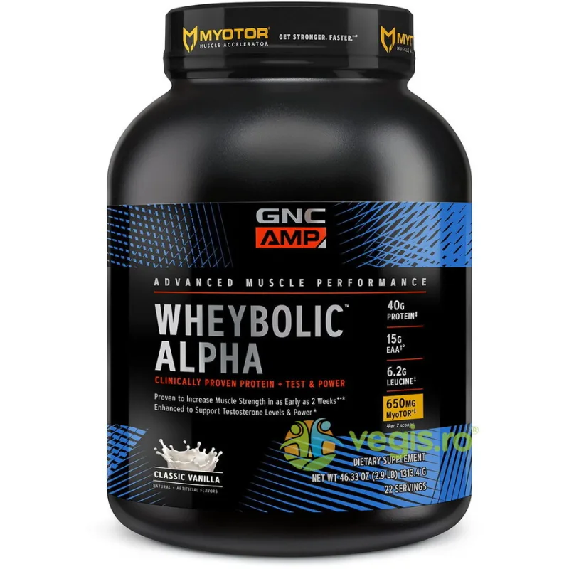 Proteina din Zer cu Aroma de Vanilie Amp Wheybolic Alpha 1254g GNC — preț și oferte