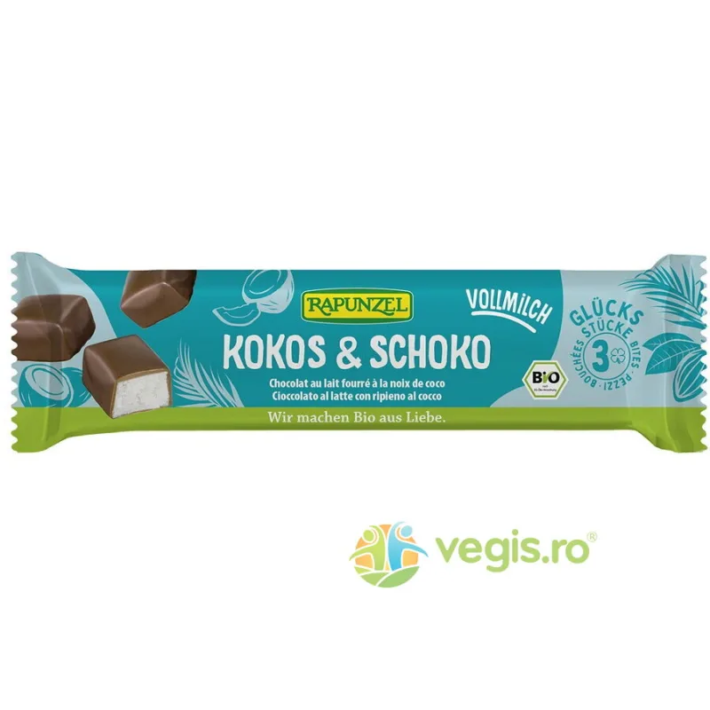 Baton de Cocos cu Glazura din Lapte Ecologic/Bio 50g Rapunzel — preț și oferte
