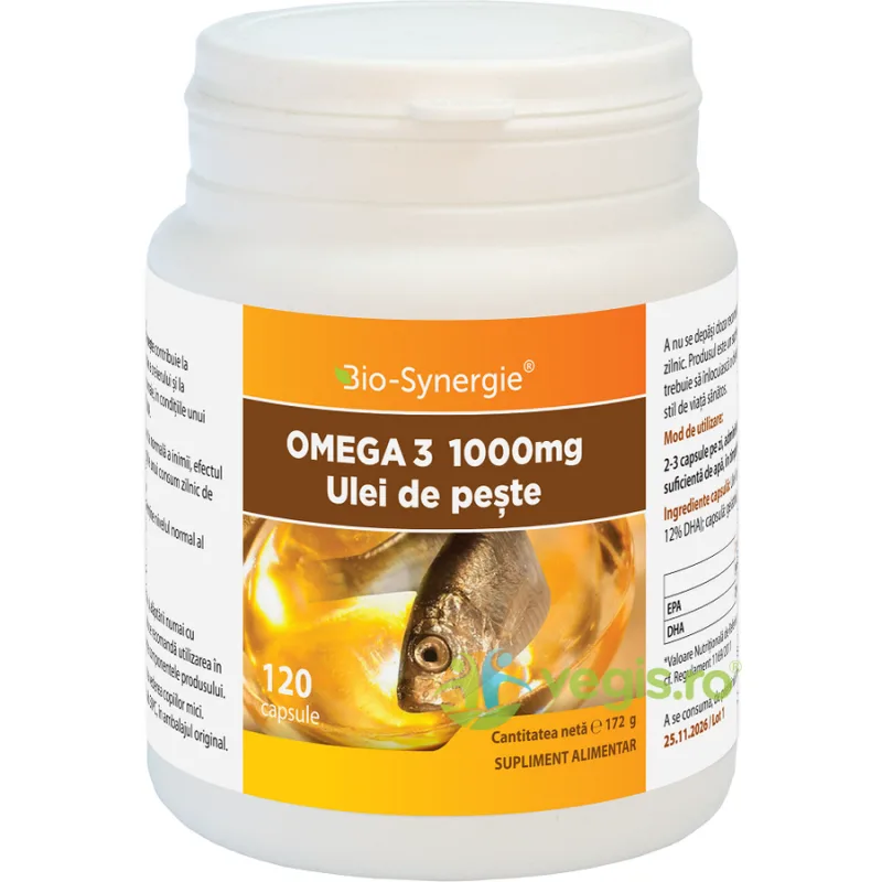 Omega 3 1000mg Ulei de Peste 120cps BIO-SYNERGIE ACTIV — preț și oferte