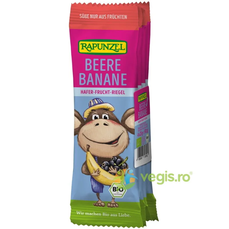 Baton pentru Copii +3 Ani cu Ovaz, Fructe de Padure si Banane Ecologic/Bio 4x23g Rapunzel — preț și oferte