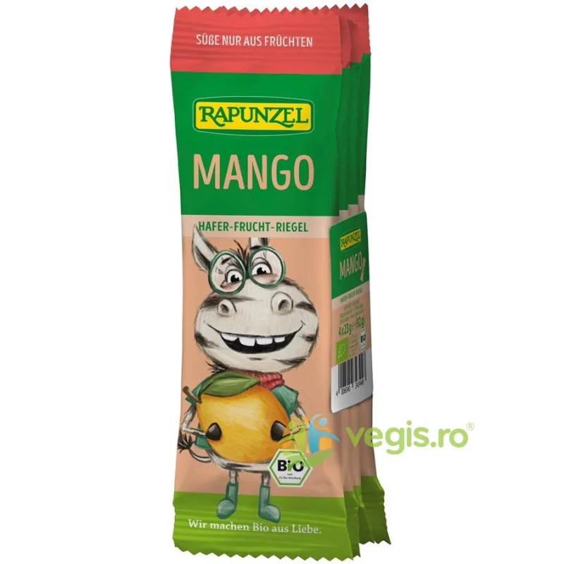 Baton cu Ovaz si Mango pentru Copii +3 Ani Ecologic/Bio 4x23g Rapunzel — preț și oferte
