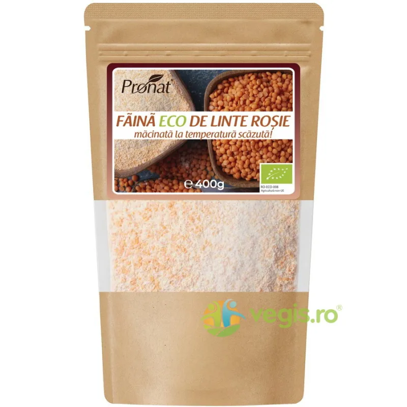 Faina din Linte Rosie Ecologica/Bio 400g PRONAT — preț și oferte