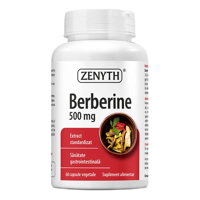 Berberine, 500 mg, 60 capsule, Zenyth — preț și oferte