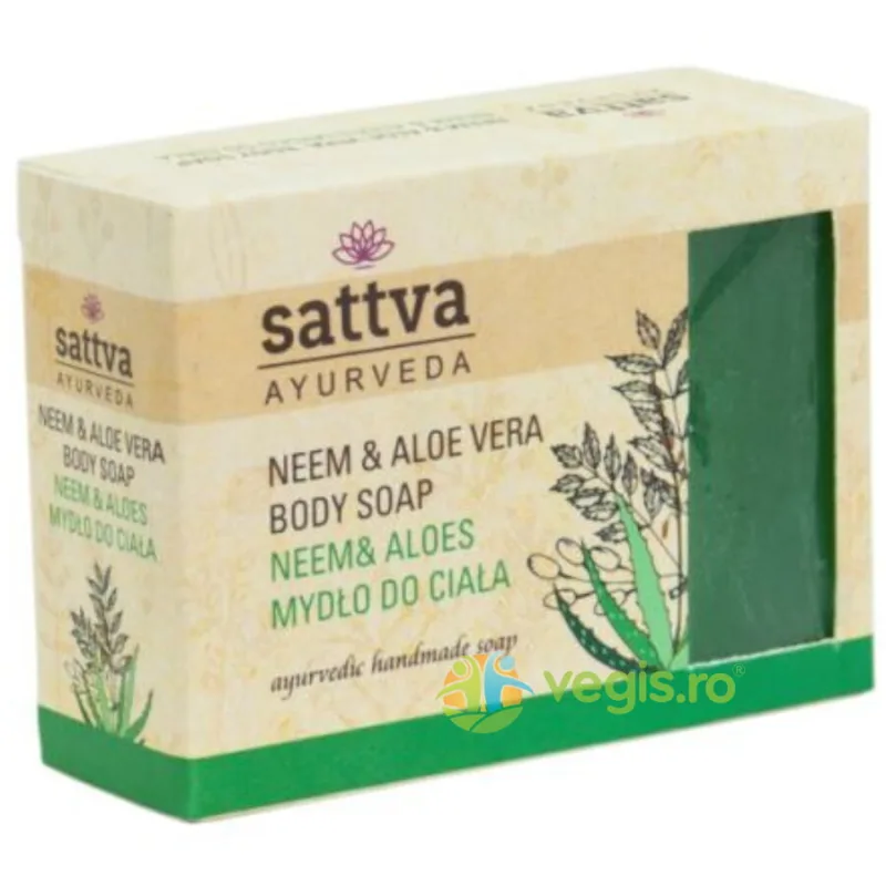 Sapun Ayurvedic cu Neem si Aloe Vera 125g Sattva Ayurveda — preț și oferte