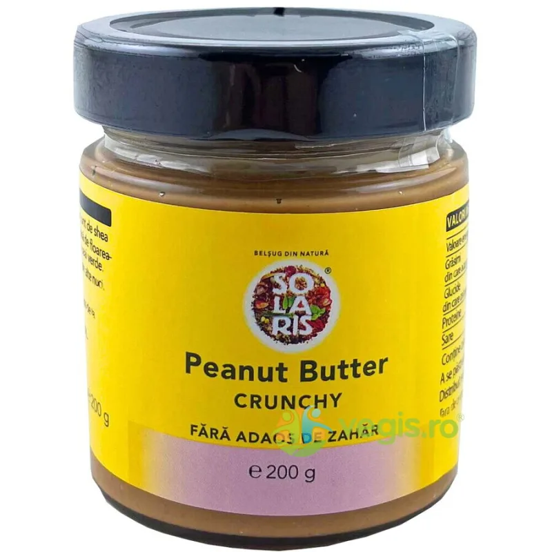 Crema Peanut Butter Crunchy (Crema de Arahide Crocanta) fara Zahar 200g — preț și oferte