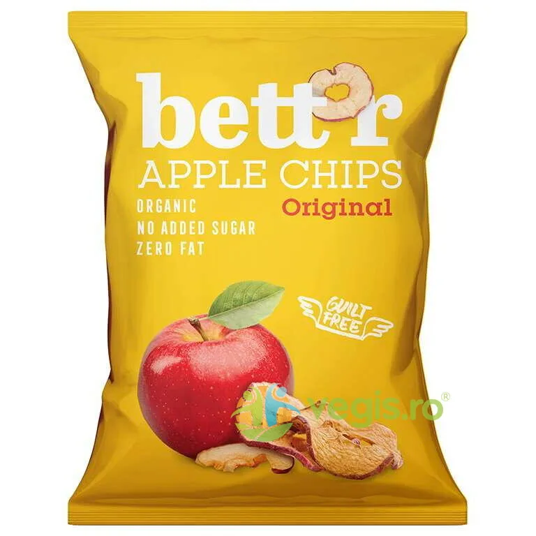 Chipsuri din Mere fara Zahar Adaugat Ecologice/Bio 50g BETTR — preț și oferte