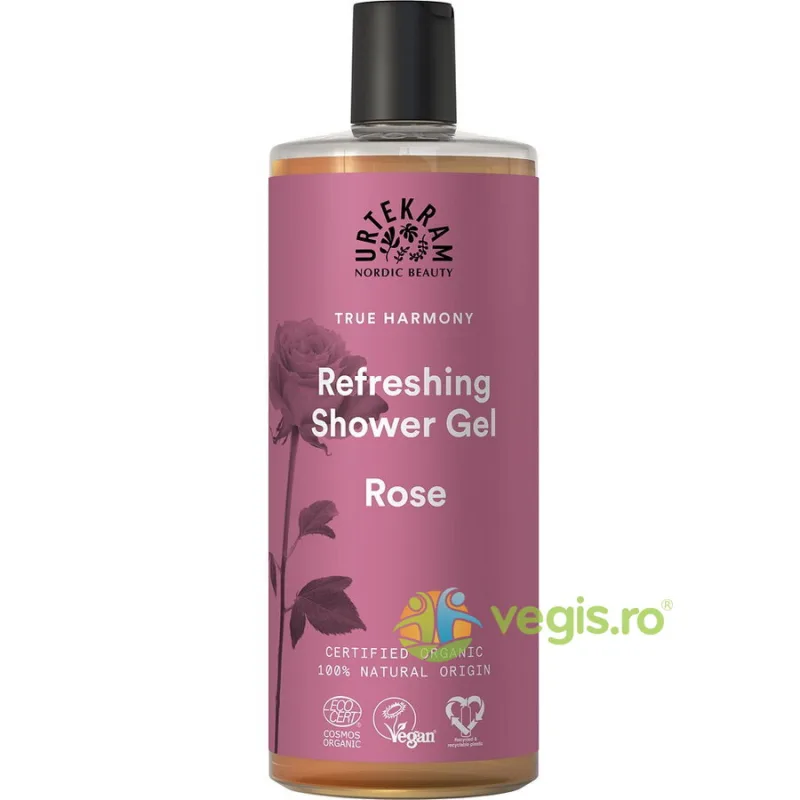 Gel de Dus Revigorant cu Trandafir Bio 500ml URTEKRAM — preț și oferte