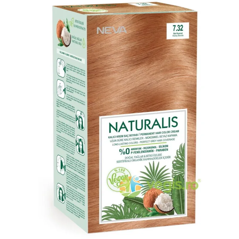 Vopsea de Par Vegana, fara Amoniac Blond Miere 7.32 Naturalis Neva 150ml — preț și oferte