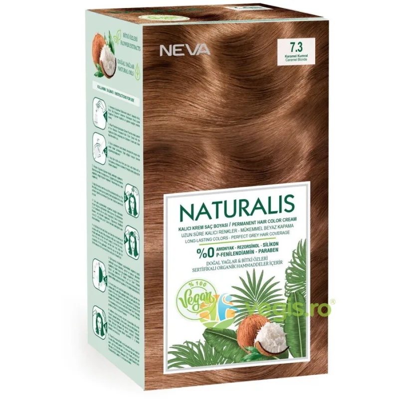 Vopsea de Par Vegana, fara Amoniac Blond Caramel 7.3 Naturalis Neva 150ml — preț și oferte