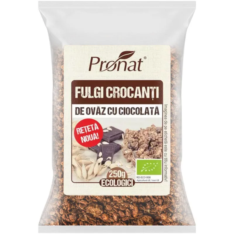 Fulgi Crocanti de Ovaz cu Ciocolata Ecologici/Bio 250g PRONAT — preț și oferte