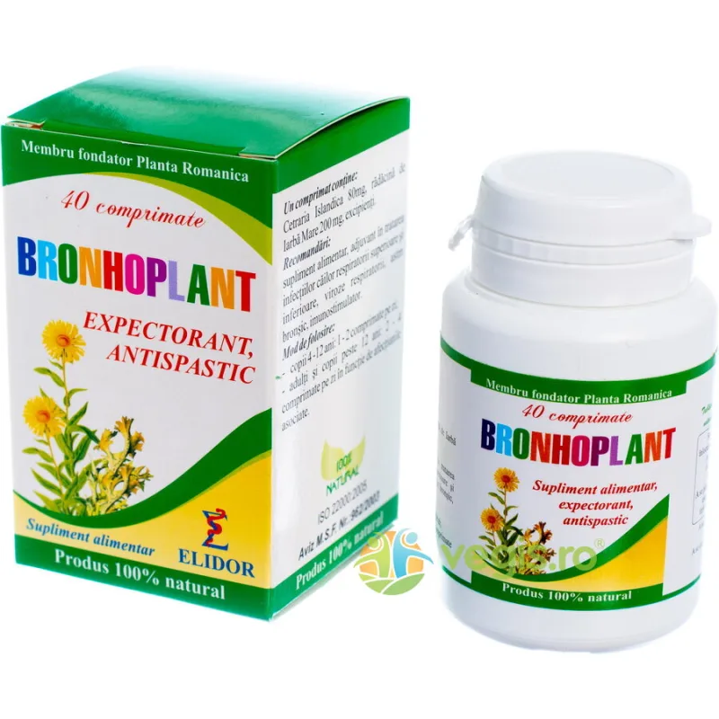 Bronhoplant (Expectorant, Antispastic) 40cpr ELIDOR — preț și oferte