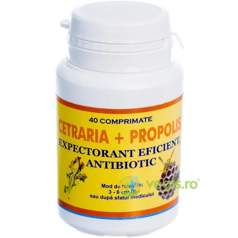 Cetraria + Propolis (Expectorant, Antibiotic) 40cpr ELIDOR — preț și oferte