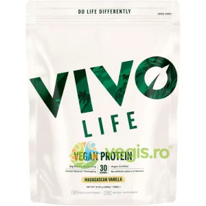 Proteine Vegetale (Mazare, Canepa si Dovleac) cu Aroma de Vanilie de Madagascar Vivo Vegan Protein 900g