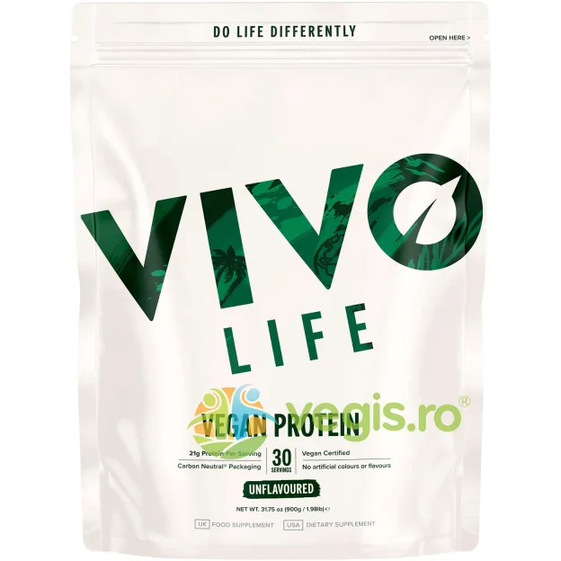 Proteine Vegetale (Mazare, Canepa si Dovleac) Vivo Vegan Protein 900g VIVO LIFE — preț și oferte