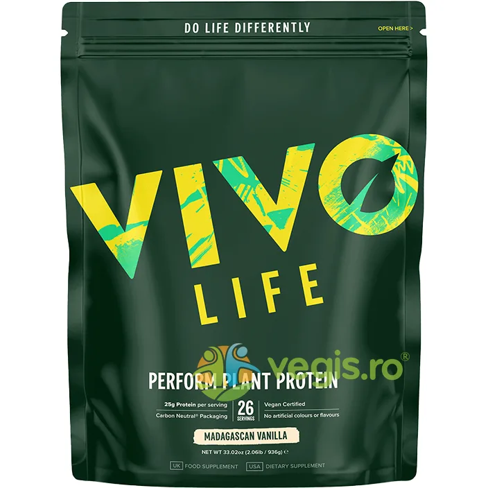 Proteine Vegetale si BCAA Madagscan Vanilla Vivo Perform 936g VIVO LIFE — preț și oferte