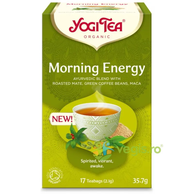 Ceai cu Mate si Boabe de Cafea Morning Energy Ecologic/Bio 17dz YOGI TEA — preț și oferte