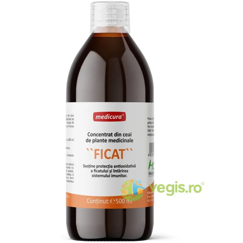 Concentrat din Ceai de Plante Medicinale pentru Ficat 500ml MEDICURA — preț și oferte