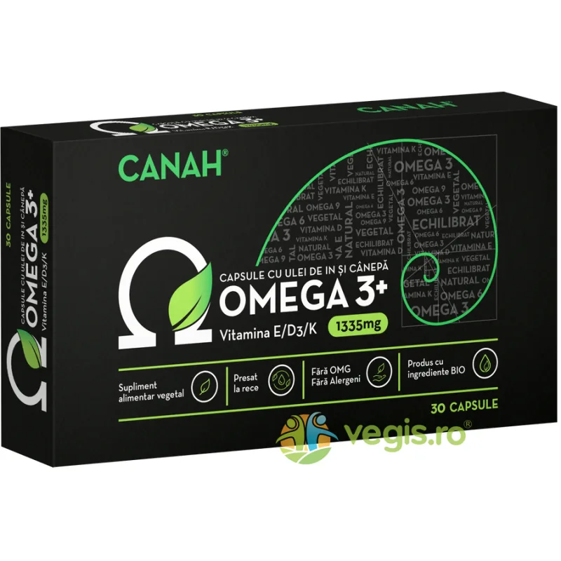 Omega 3+ (Capsule cu Ulei de Canepa si In) 30cps Canah — preț și oferte
