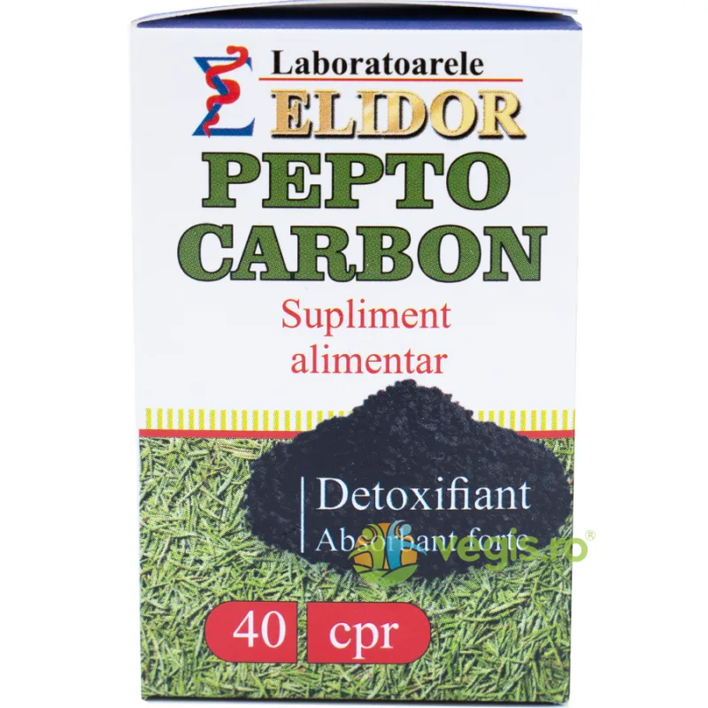 Peptocarbon (Carbune Medicinal + Extracte Vegetale) 40cpr ELIDOR — preț și oferte